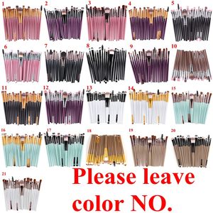 20pcs Pennelli per il trucco cosmetico Set Polvere Foundation Eyeshadow Eyeliner Lip Spazzole Strumento Brand Make up Pennelli Beauty Tools Pincel Maquiagem