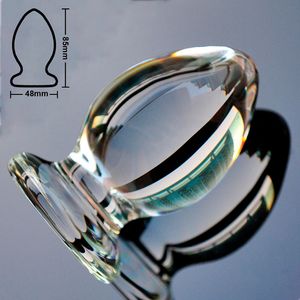 50mm Grande cristallo butt plug sfera della vagina grande vetro pyrex dildo anale tallone falso pene adulto masturbarsi giocattolo del sesso
