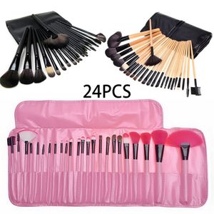24pcs set Professional Makeup Brush Set Case Portable Cosmetic Powder Lip Eyeshadow Brushes with Bag Make Up Tools Toiletry Kit