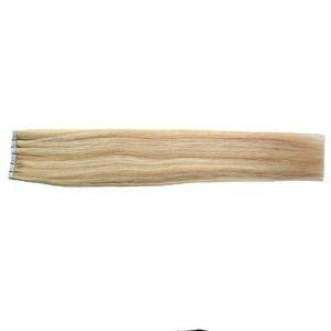P27 / 613 Blond Hrazilian Hair Straight Blond Human Tape Hår Förlängning 100g Skin Väftband In On Skin Hair Extension Gratis frakt