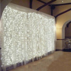 結婚式の装飾ライト3mx3m 30leds LEDカーテン文字列妖精ライト300電球クリスマス結婚式のホームガーデンパーティーの装飾