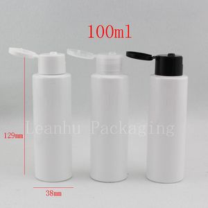 100ml vit tomma plastflaskor Flip Top Cap 100g Kosmetika Lotion Containrar Shampoo Travel Size Pet Bottle Flytande tvål