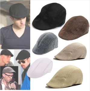 Haberboy Bere Şapkası Erkekler toptan satış-Moda Rahat Unisex Duckbill Kapaklar Erkek Kadın Sürüş Güneş Düz Cabbie Newsboy Bere Şapka Nedensel Gatsby Ivy Cap
