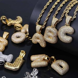 Collana con ciondolo a forma di lettera ghiacciata moda gioielli hip-hop da uomo Collane con lettere iniziali in oro per uomo