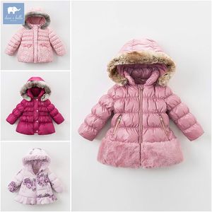 DB6100 dave bella Clearance winter baby girls down jacket children white duck down padding coat kids infant hooded outerwear