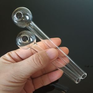 20 pcs queimador de óleo tubos de tubulação de tubos de vidro grande pyrex espessa queimador de óleo claro tubulações de vidro claro 4.0 / 4,7 polegadas