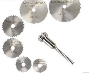 7PCS HSS Rotary Tools Circular Saw Blades Skärskivor Mandrel Cutoff Cutter Power Tools Multitool Dremel Tools