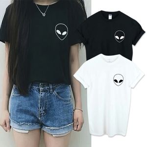 new fashion Embroidery Tee Shirt Aliens T Shirt Women Short Sleeve Comfortable Female Students T-shirts XS-4XL