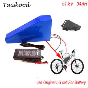 Najlepsze 52V 34AH Triangle Triangle Style Elektryczny bateria rowerowa 51.8V 34AH do zestawu rowerowego elektrycznego z użyciem komórki LG 18650