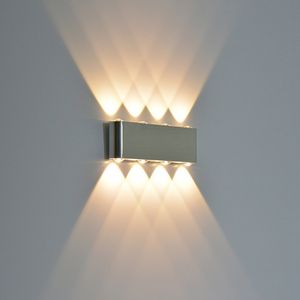 Modern 8 W LED Yukarı Aşağı Duvar Aplik Aydınlatma Spot Dekoratif Işıkları Lamba Dikdörtgen Bahçe AC85-265 V Için LED Duvar Işık 10 adet