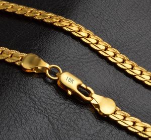 Moda mężczyzna kobiet łańcuchy biżuteria 5mm 18k pozłacany łańcuch naszyjnik bransoletka luksusowe Miami Hip Hop łańcuchy naszyjniki prezenty akcesoria