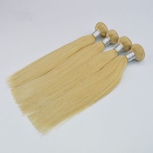 Brasiliansk Honey Blonde Human Hair 3 Bundles Partihandel Färgad 613 # Rak och Kroppsvåg Blond Virgin Human Hair Weave Extensions
