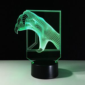Novelty 7 Color Change Illusion 3D Dragon Claw Modeling LED Desk Lamp Xmas Presenter # R42