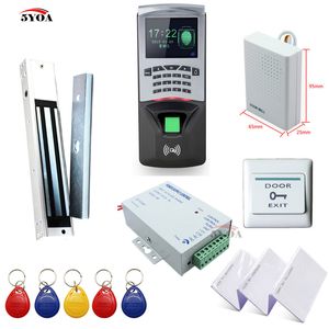 Fingerprint RFID Access Control System DIY Kit Glass Door Gate Opener Set Electronic Magnetic Lock ID Card Power Supply Button