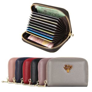 Women's Credit Card Case Wallet Zipper Card Holder Purse with RFID Blocking Small Accordion Wallet