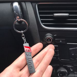 Fashion S line metal Car Keychain Portachiavi Anelli Fob Adatto per Audi Sline Logo Portachiavi A3 A4 A6 A7 A8 TT RS Q5 Q7 Car Styling