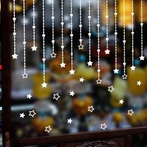 Julstjärna vägg klistermärke hembutik fönster dekor festival dekal 2018 nyår hem dekoration tillbehör muursticker #bf