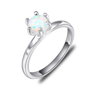 5 Stück Jubiläumsgeschenk Echter weißer Feueropal Edelsteine 925 Sterling Silber Blumenring Mexiko Amerikanisch Australien Hochzeiten Schmuck Geschenk