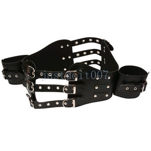 Bondage Novo braço de couro fêmea coxa coxa de pulso Restrindo arnês Bind Bind Lock #R56