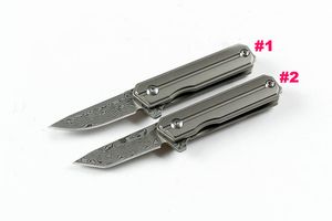 Yüksek End Şam Çelik Mini Küçük Rulman Flipper Katlanır Bıçak Bırak Noktası Tanto Blade TC4 Titanyum Alaşım Kolu Hediye Kutusu Paketi ile