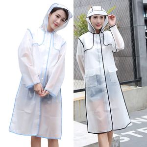 Raincoats EVA Waterproof Frosted Transparent Raincoat Fashionable Women Rainwear Rain Coat Jacket Fringe Clothes Rain Gear WX9-380