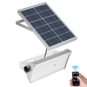 LED-Solarlampe, superhell, 65 LEDs, 1500 lm, 6600 mAh, kabelloses Flutlicht, wasserdicht, für den Außenbereich, Gartenleuchte, Radar-Bewegung, mit Fernbedienung