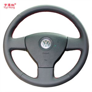 Yuji-Hong Car Steering holamerカバーケースゾーガーvw Bora Polo Touran Magotan 2006-2011人工レザーハンドステッチ