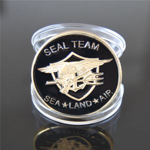 24k Gold Plated Souvenir Coin USA Navy Seal Team Commemorative Challenge Coins Uncirculated Custom Metal Coins.DHL free shipping