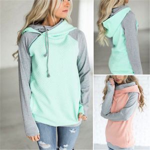 Womens Hoodies Sweatshirts Women Designers Kläder Långärmad lapptäcke Pullover Winter Jacket Jumper Topps White Pink Size S-2XL