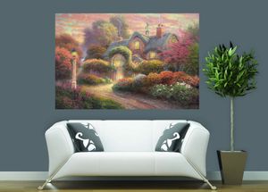 Naturalna sceneria Thomas Kinkade krajobraz obraz olejny Reprodukcja Wysokiej Jakości Giclee Drukuj na płótnie Nowoczesny dom artystyczny TK0041