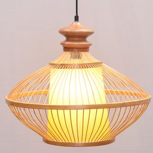 South Asian Bamboo Vase Dining Room Ceiling Pendant Lamp Japanese Restaurant Pendant Lights Country Rustic Hanging Lamps