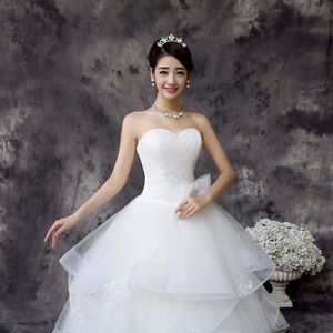 2018 Nowy Koreański Styl Handmade Suknia ślubna Suknia Ślubna Biała Księżniczka Bride Wedding Frocks