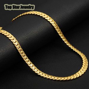 316L Stainless Steel High Polished Carve Patterns Necklace Flattening Snake Chain For Men Women Jewelry Gold CM CM