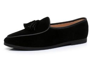 Handgjorda mode tofs män loafers skor gentleman lyx mocka avslappnad stress skor män märke klänning fest skor man