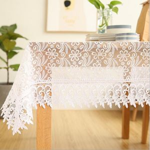 elegant lace transparent tablecloth white beige party marriage dining catering table decoration rural farmhouse kitchen items