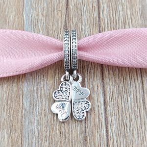 Andy Jewel 925 Sterling Silver Pärlor Silver Friends Forever BFF Dangle Charm Charms Fits European Pandora Style smycken Armband Neck