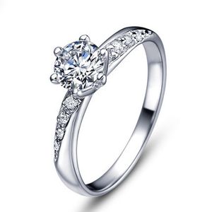 Frete grátis venda quente moda 30% por cento banhado a prata brilhante zircon fêmea anéis de dedo jóias por atacado