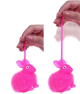 LED illumina il coniglio Flash dito che rimbalza palla dito giocattoli lampeggianti cartone animato animale domestico giocattolo attività per bambini giocattoli per bambini giocattoli di decompressione