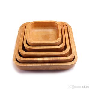 Square Wooden Salad Bowl Tableware Wood Bardian Fruit Plate For Home Kitchen Tool Dessert Coffee Dish 38xy dd on Sale