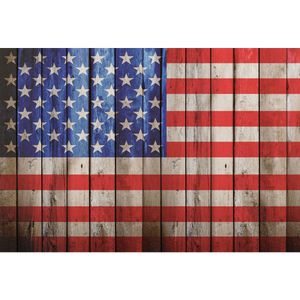 Old Style Wooden Planks Wall American Flag Background for Photo Studio Baby Newborn Photography Props Kids Children Patriotic Backdrops