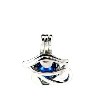 10pcs/lot Silver Copper Egyptian Eye of Horus Ra Amulet Oysters Beads Cage Locket Pendant Aromatherapy Perfume Essential Oils Diffuser