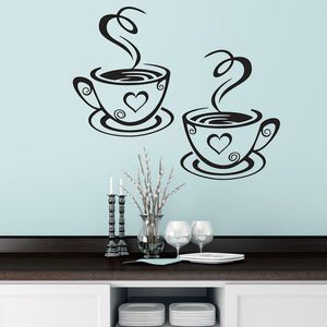 Tazza di caffè Vivid 3D Wall Sticker Camera da letto Soggiorno Kidroom Decorazioni Regalo per bambini Cucina Cute Home Decor Decalcomania Murale Poster da parete