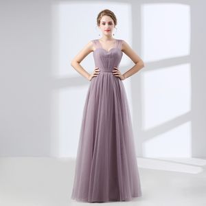 A line lilac Prom dresses simple style spaghetti straps tulle girls prom party dress custom made