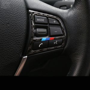 Autoadesivo in fibra di carbonio Pulsanti del volante Copertura del telaio Trim per BMW 3/4 Serie 3GT F30 F31 F34 2013-18 Accessori per styling auto