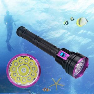 Mergulho 30000LM 12 x XML T6 LED À Prova D 'Água 100 m Mergulho Scuba Lanterna Tocha PCB com 18650 Carregador de Bateria