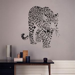 Djur leopard vägg klistermärken Vardagsrum Sovrum Personliga Vattentäta Avtagbara väggmålningar Kreativa Dekorativa Klistermärken Heminredning Väggdekal