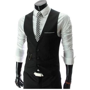 New Arrival Dress Vests For Men Slim Fit Mens Vest Male Waistcoat Gilet Homme Casual Sleeveless Formal Business Hot Sale Jacket