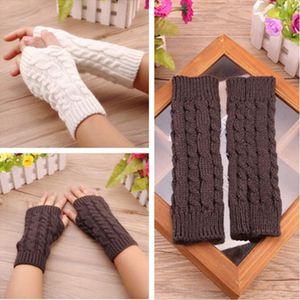 Unisex Winter Half Finger Knitted Gloves Warmer Sleeve Fingerless Gloves Warm Mitten Knit Arm Sleeves 7 Colors