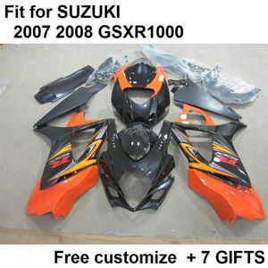 Heißer Verkauf Verkleidungssatz für Suzuki GSXR1000 07 08 orange schwarze Verkleidungssatz GSXR1000 2007 2008 DC45