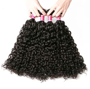 Peruansk vattenvåg 100% Human Hair Weave Jet Black 8-28 tum 1 Bundes 4 Bundlar Remy Hairs Extension